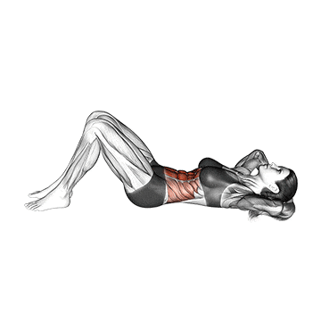 Abdominales en el suelo con las manos detrás de la cabeza