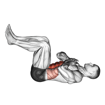 Abdominales en el suelo con las manos delante del pecho