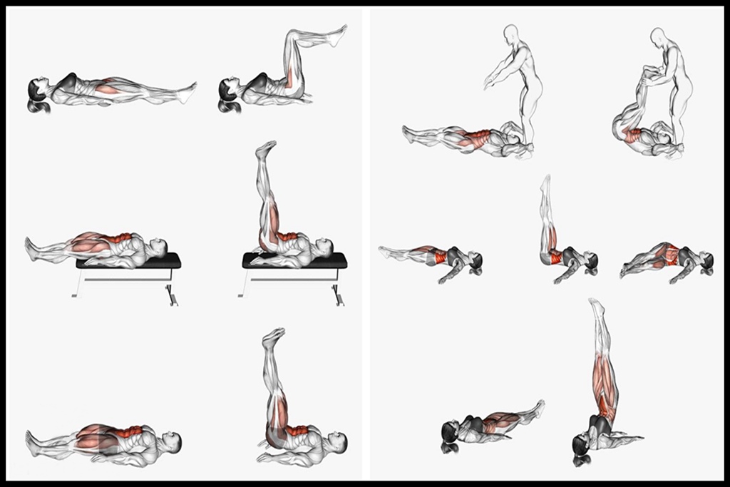 Las elevaciones de piernas tumbadas son un ejercicio físico que puedes usar para entrenar específicamente tu estómago