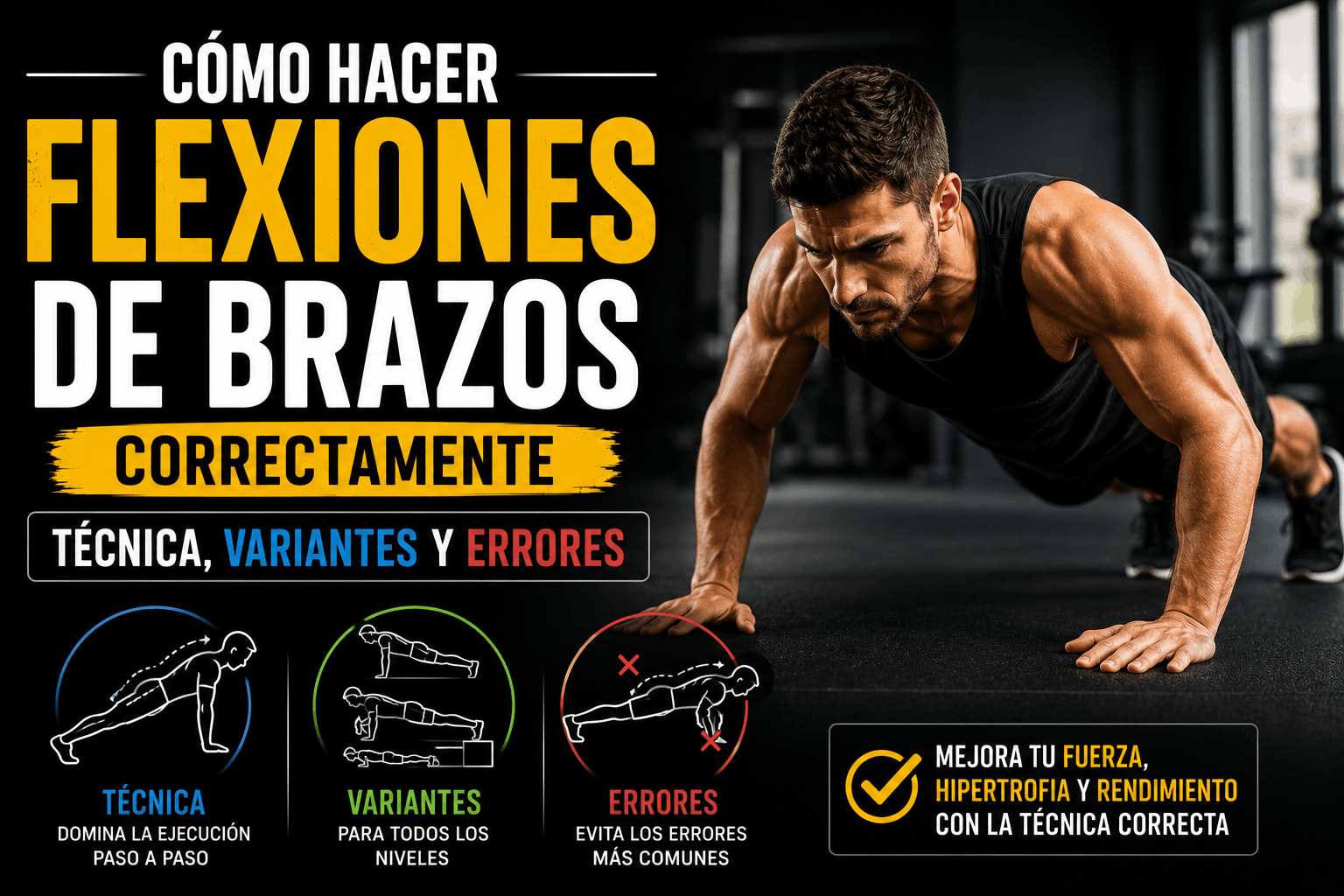 flexiones de brazo como hacerlas correctamente con técnica