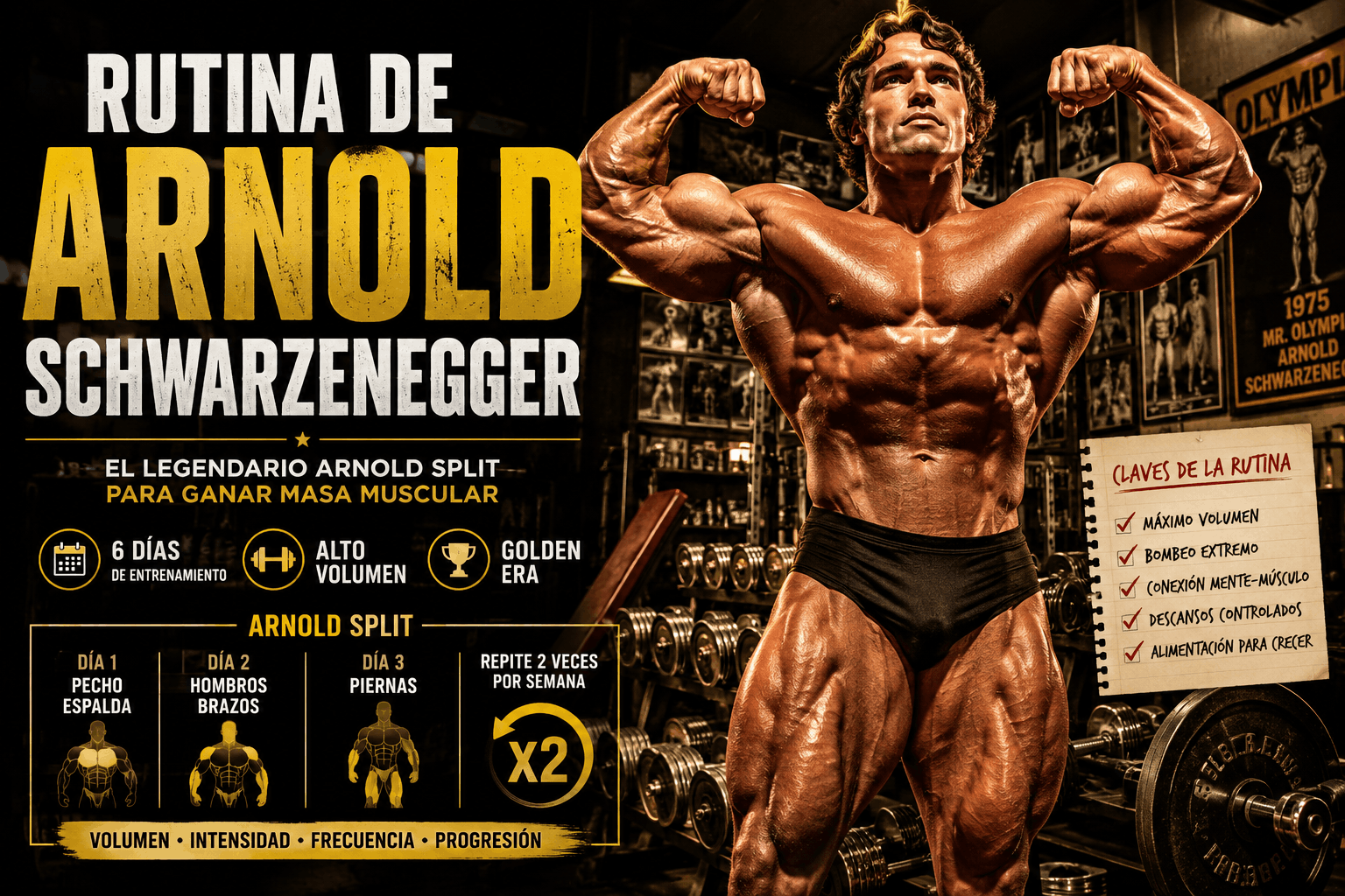 El legendario Arnold Split para ganar masa muscular