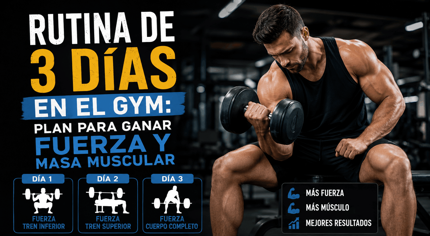 Rutina de 3 días Push Pull Legs para ganar músculo