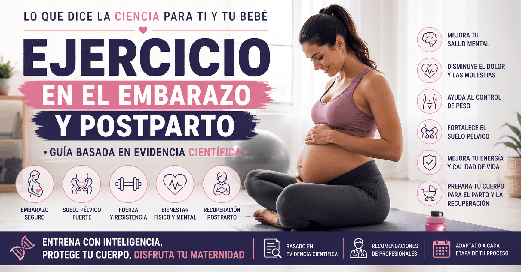 Ejercicio en el Embarazo y Postparto: Qué Dice la Ciencia 9 mujer embarazada haciendo ejercicio